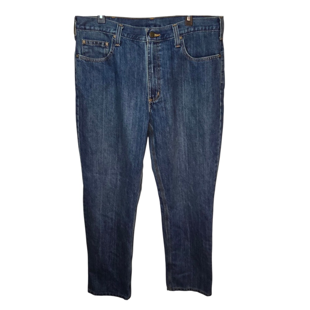 Carhartt Mens Relaxed Fit Jeans 38x32‎ Medium Wash Denim Pants Workwear Casual